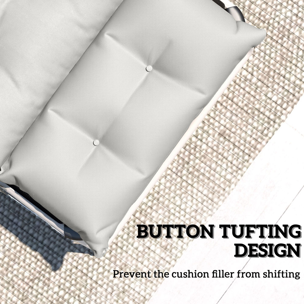 Outsunny Set of 2 Light Grey Sun Lounger Cushion Image 6
