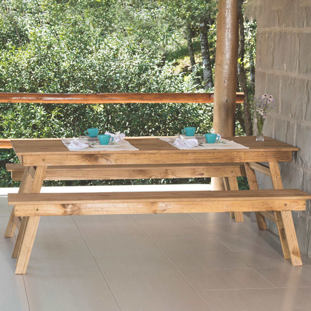 Tramontina Pine Wood 3 Piece Folding Dining Set Image 2