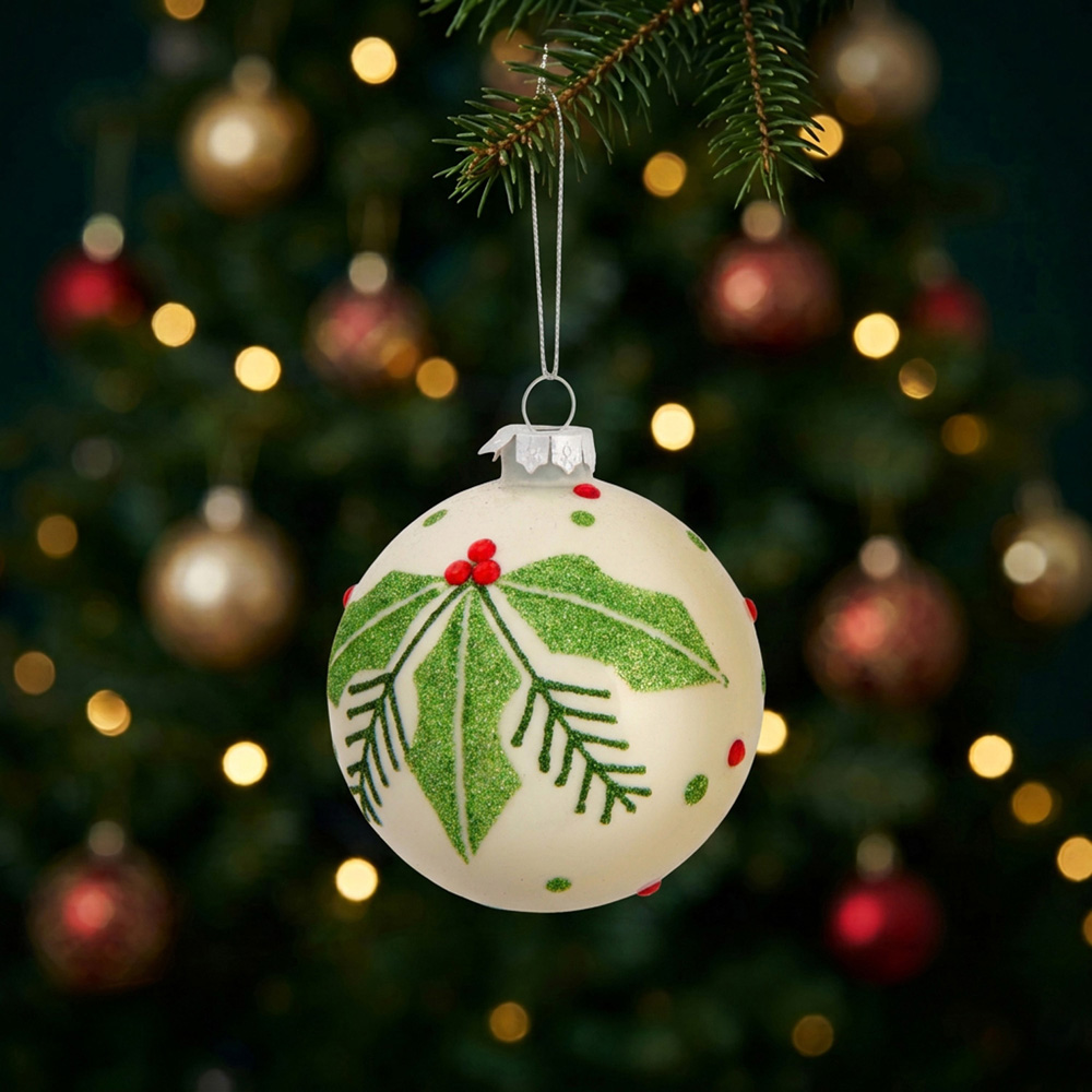 Traditional Festive Leaf Bauble Image 3