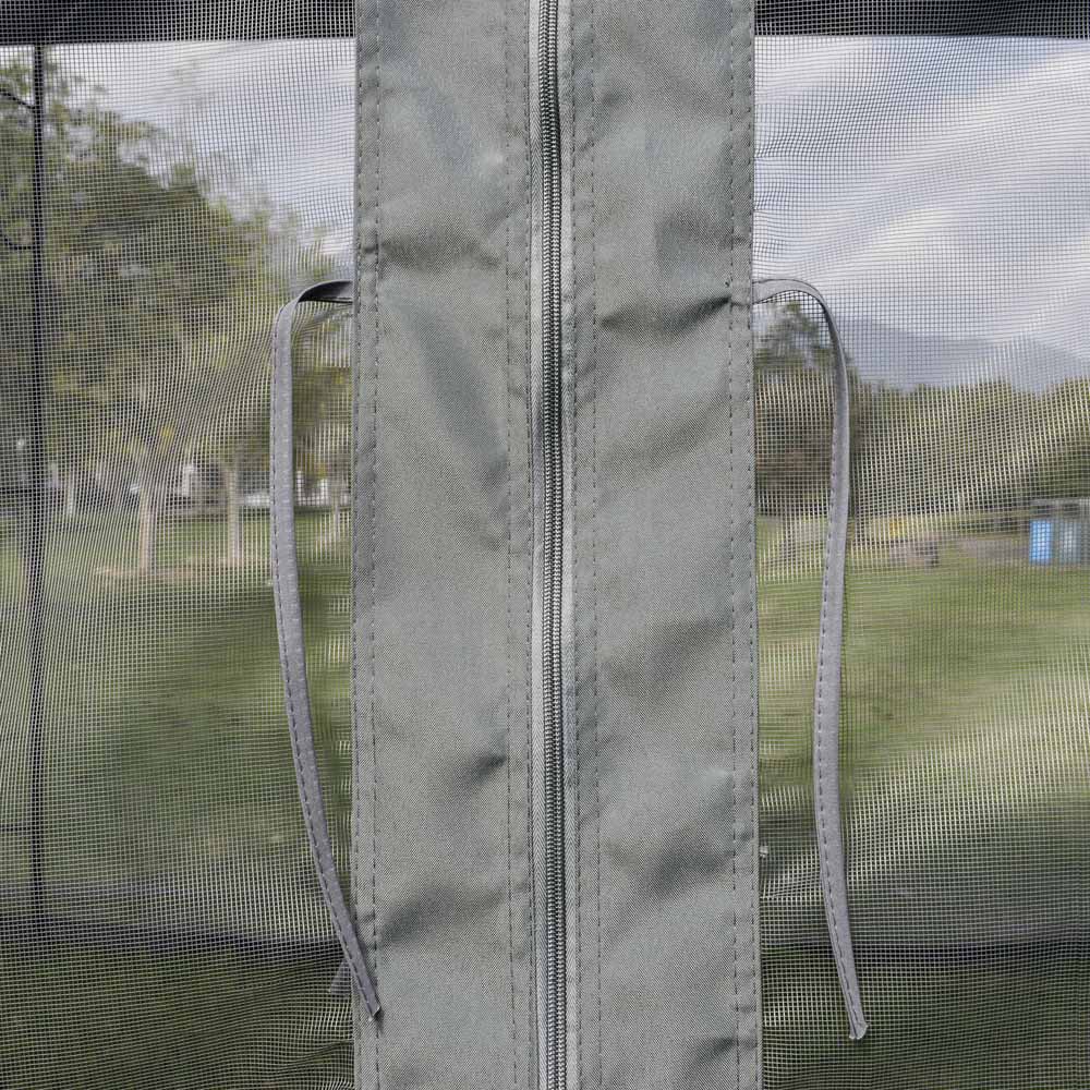 Outsunny 3 x 3m Sun Grey Double Top Gazebo with Mesh Curtains Image 3