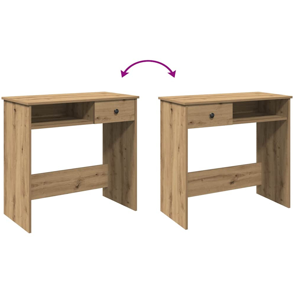 vidaXL Single Drawer Single Shelf Computer Desk Artisan Oak Image 7