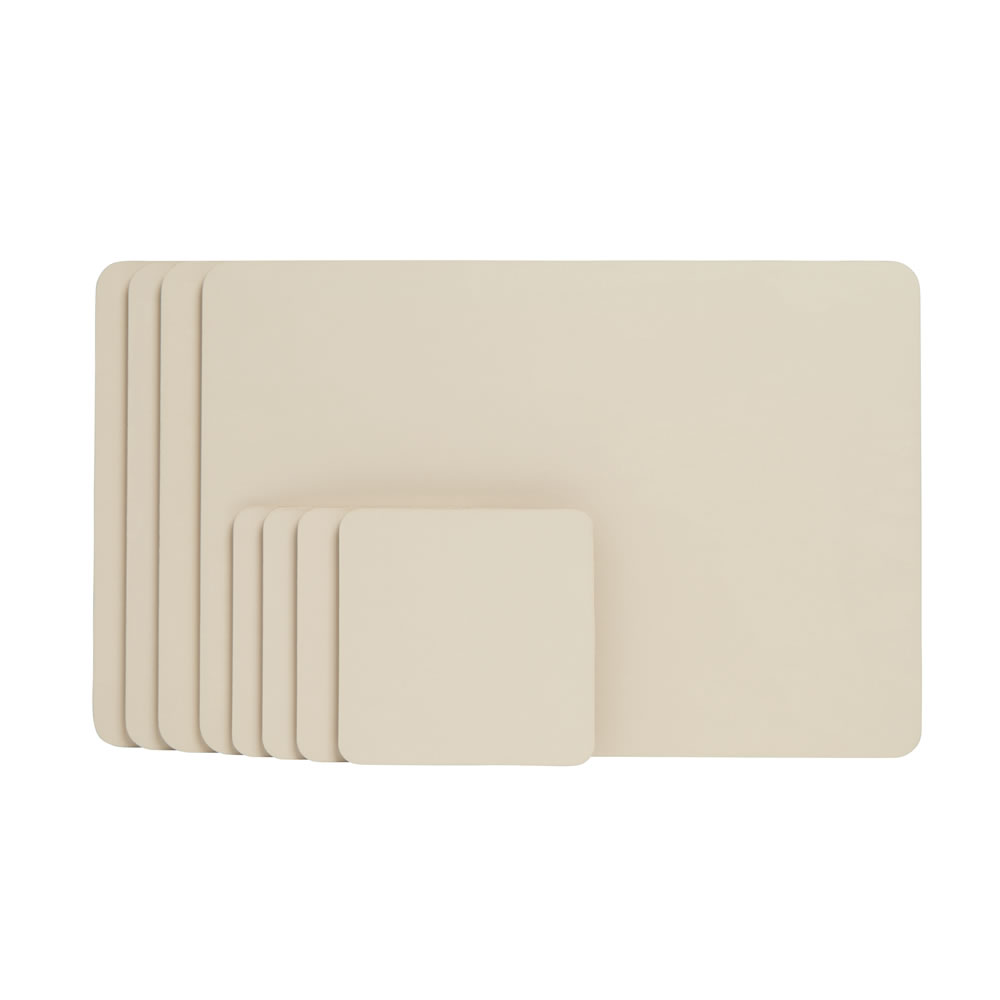Wilko 8 piece Cream Placemats and Coasters Image