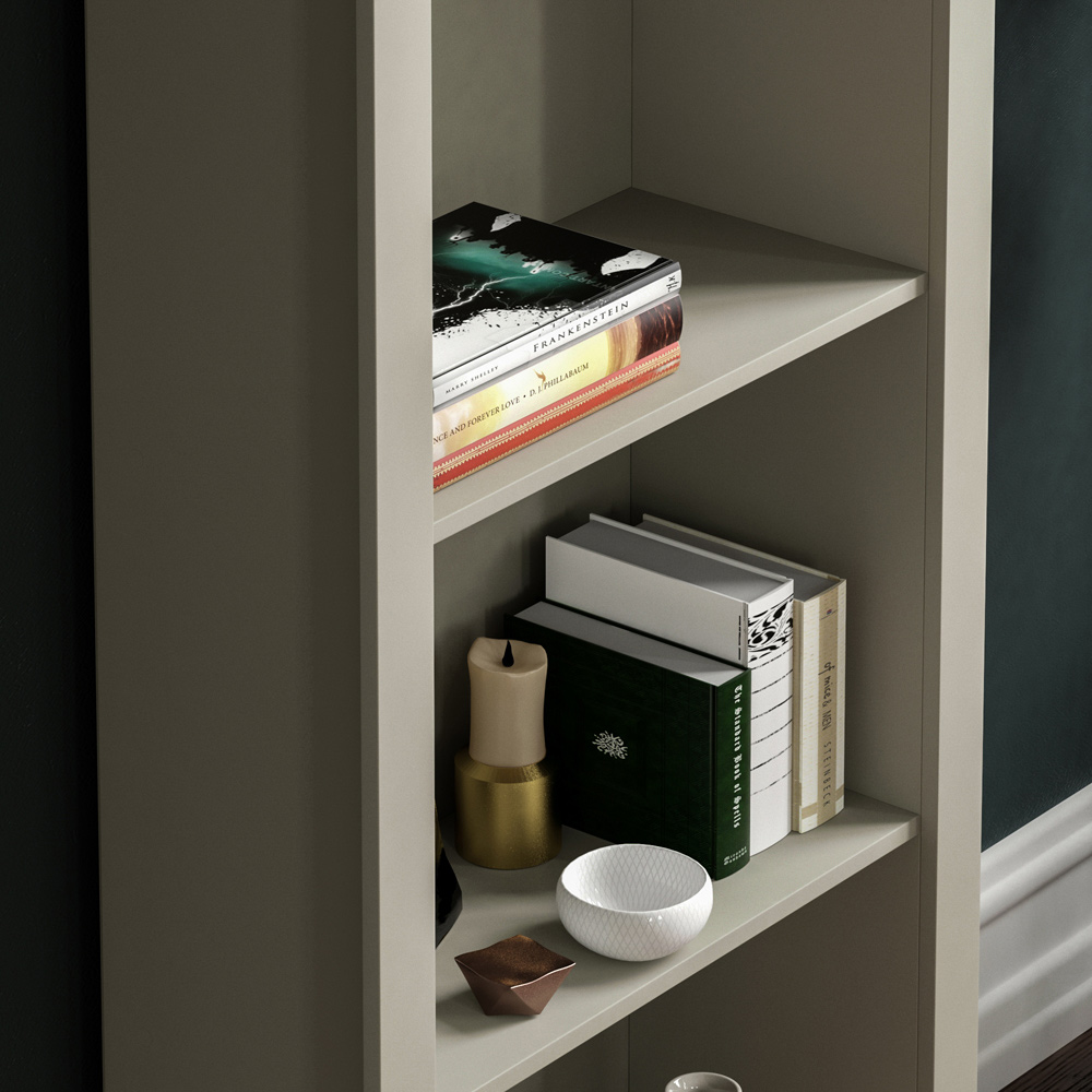 Vida Designs Arlington 5 Shelf Grey Bookcase Image 5