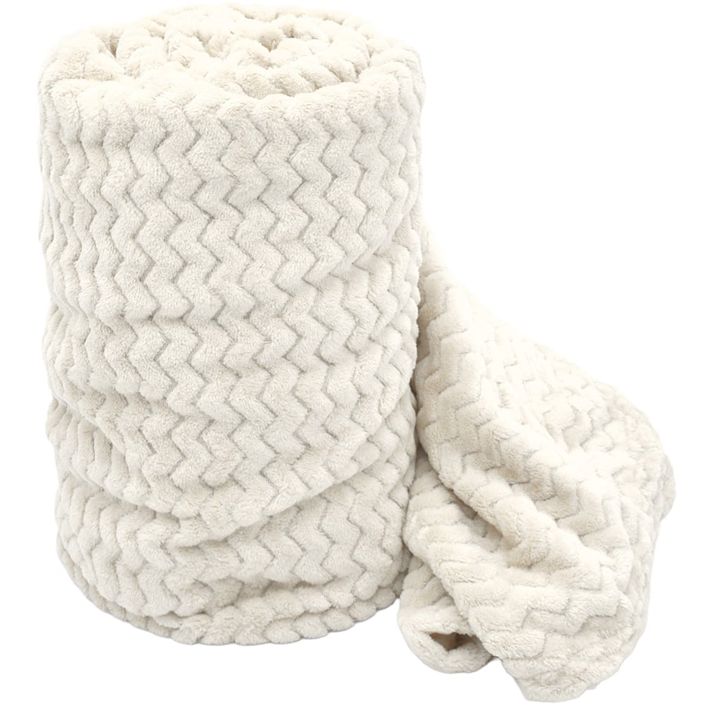 Velosso Cream Moda Plush Throw 127 x 152cm Image 1