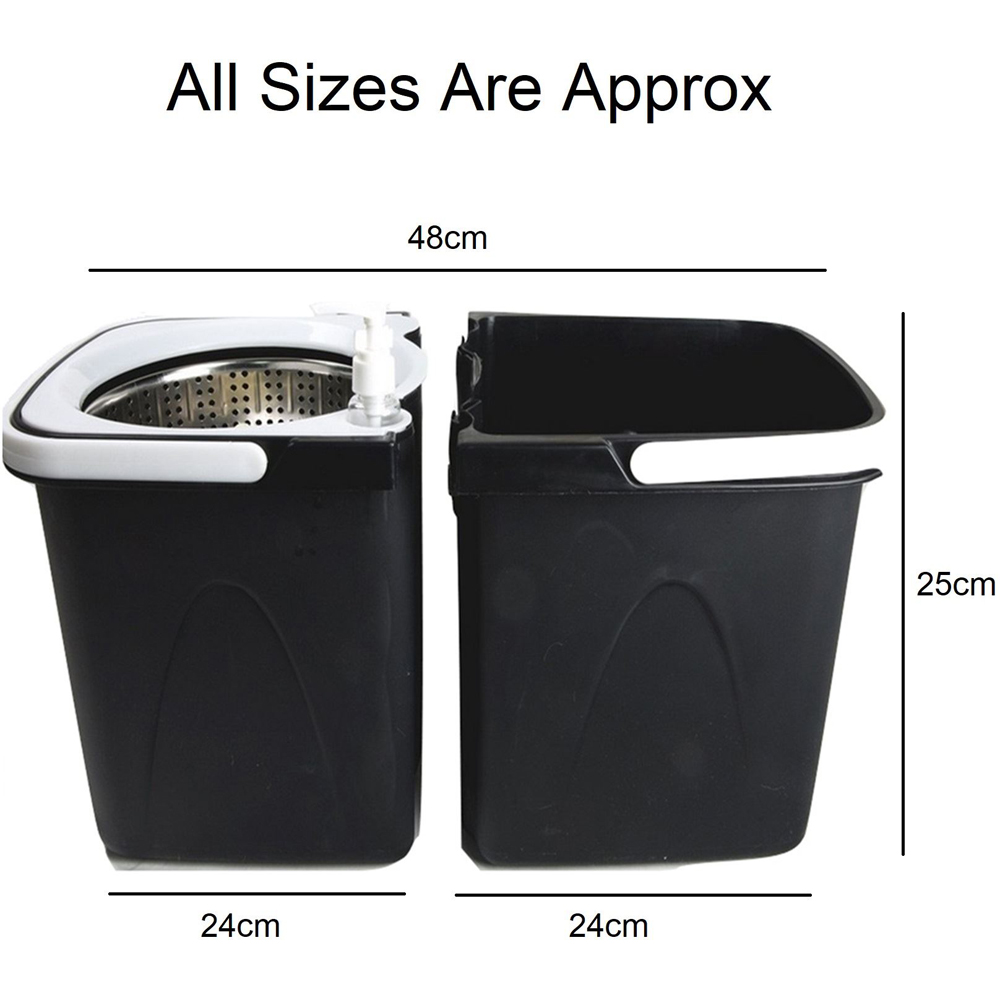 Gr8 Home Black 360 Degree Rotating Dual Spin Dry Mop and Bucket Image 7