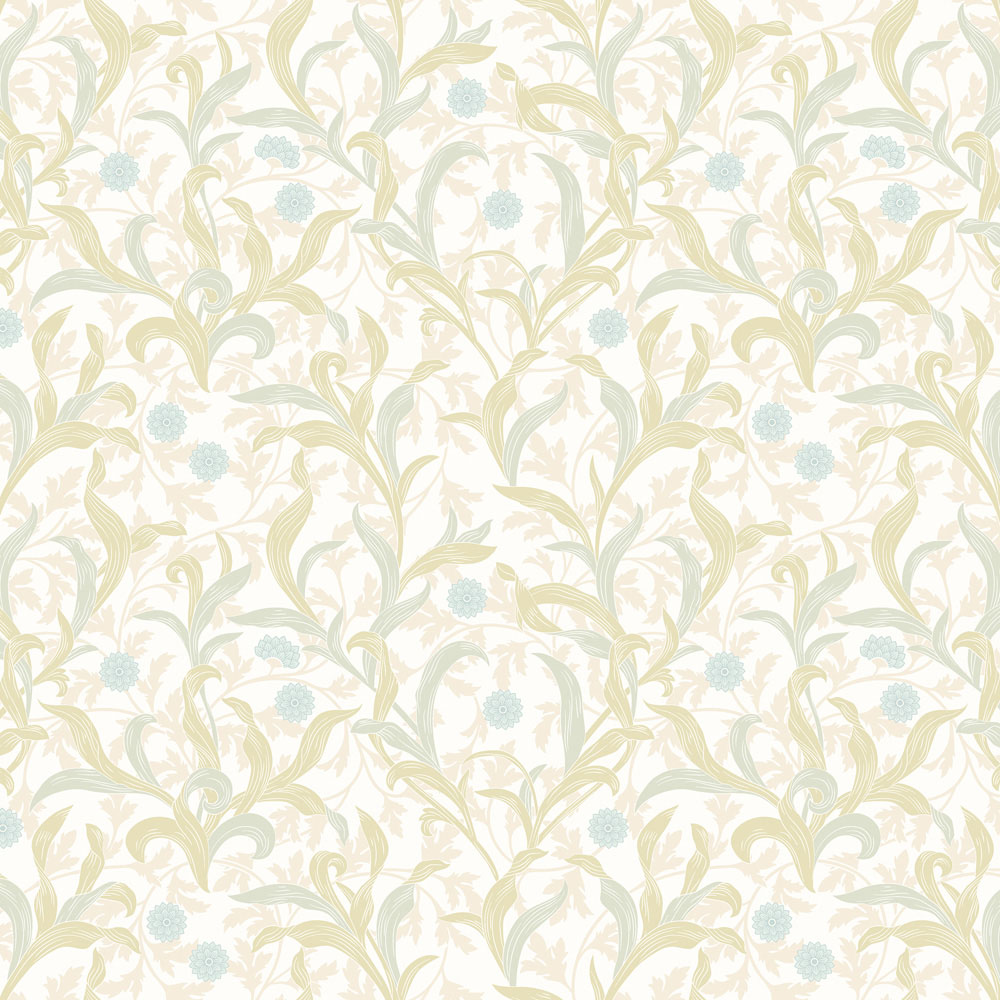 Hoopla Walls Elegance Floral Trail Sky and Apple Wallpaper Image 1