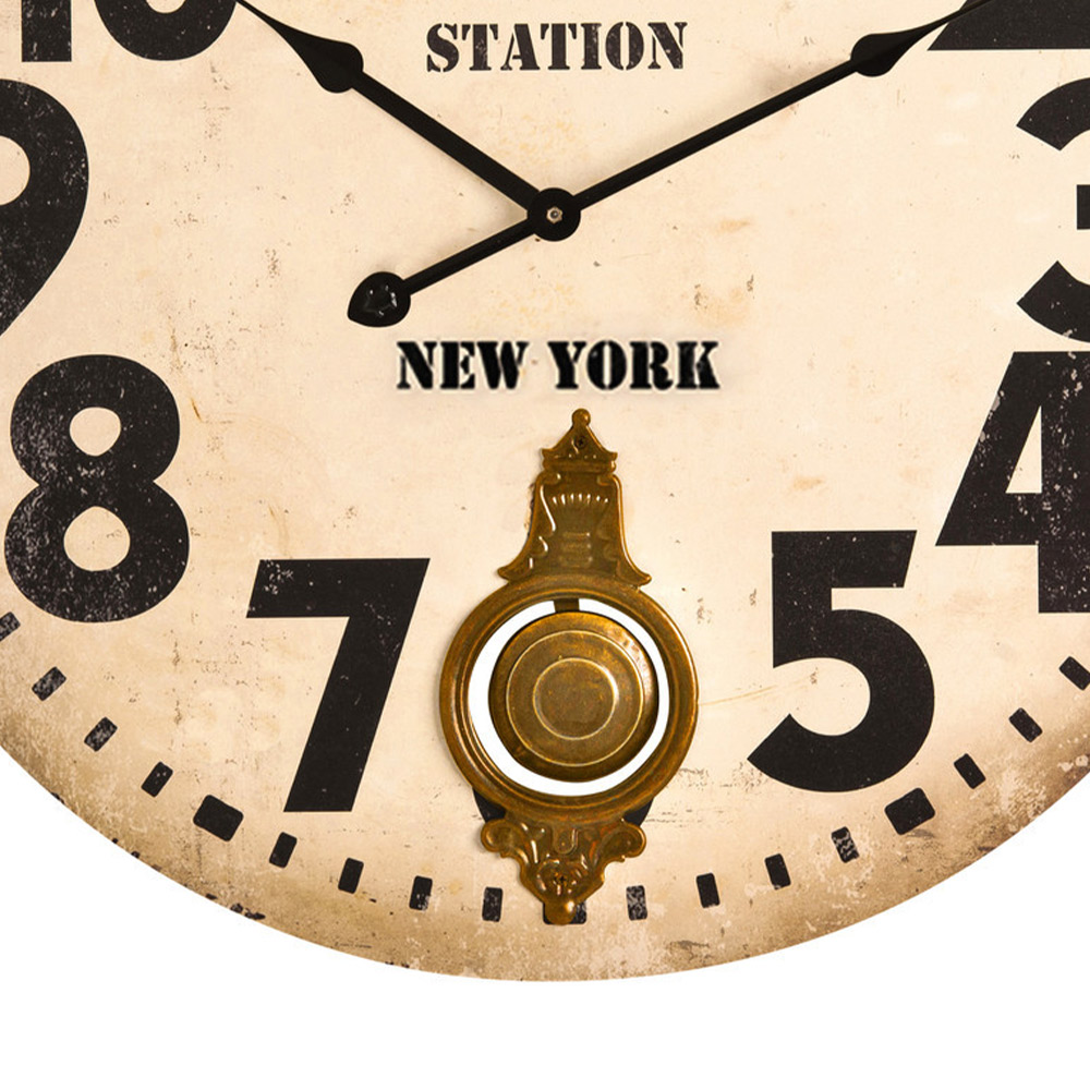 Premier Housewares Vintage Style Round Wall Clock 58cm Image 3
