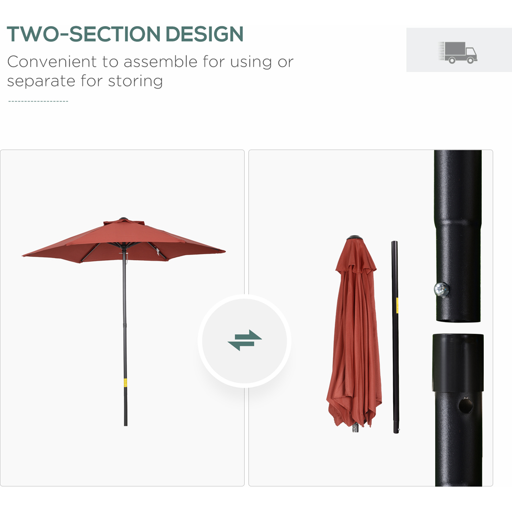 Outsunny Wine Red Push Open Parasol 2m Image 4
