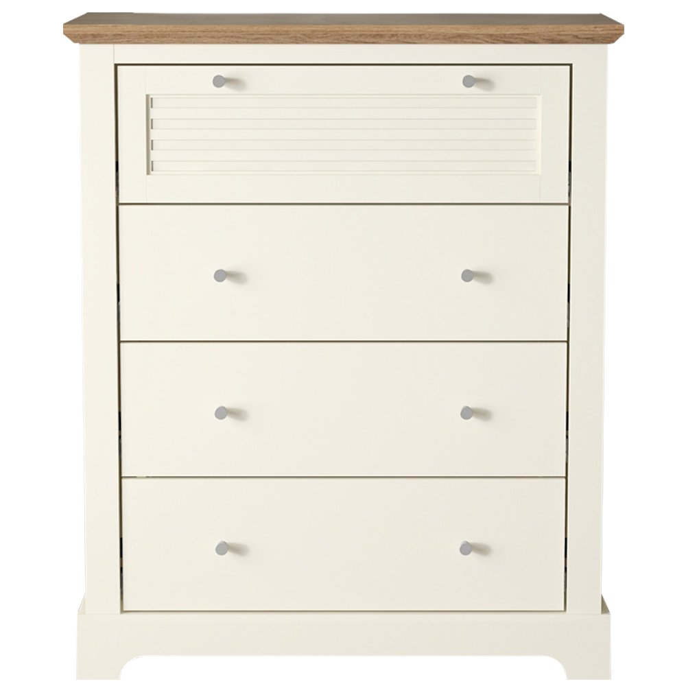 GFW Salcombe 4 Drawer Ivory Chest of Drawers Image 2
