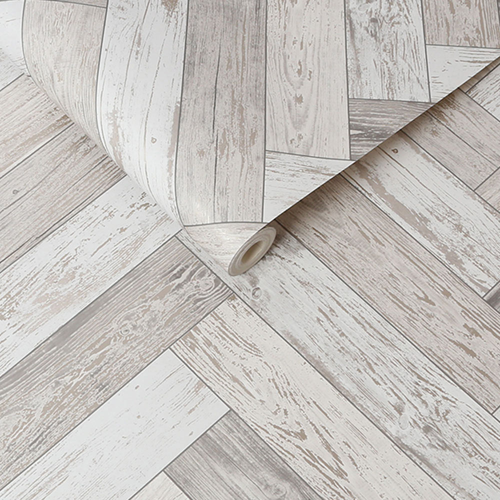 Sublime Rustic Parquet Natural and Gold Wallpaper Image 2