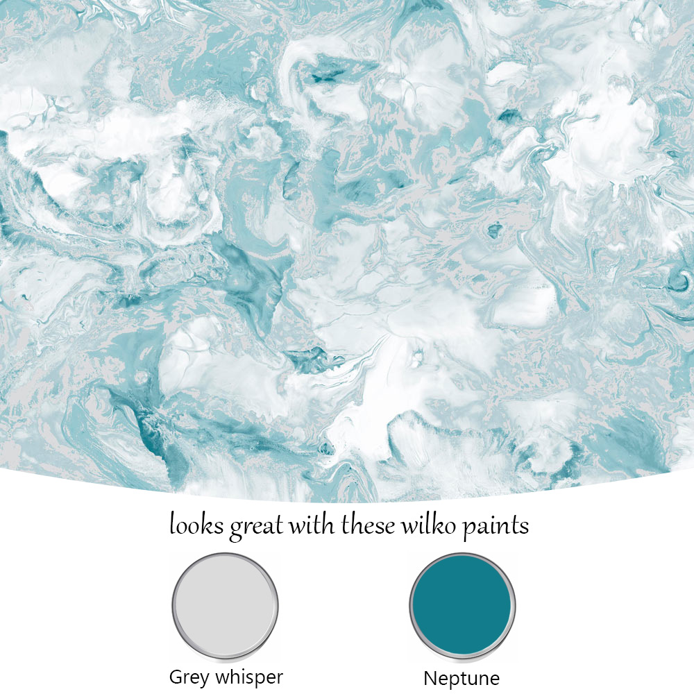 Muriva Elixir Marble Teal Wallpaper Image 5
