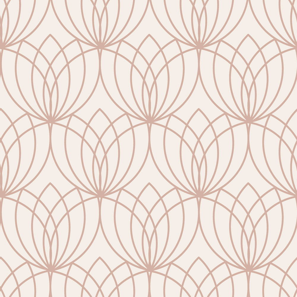 Muriva Lotus Cream and Rose Wallpaper Image 1