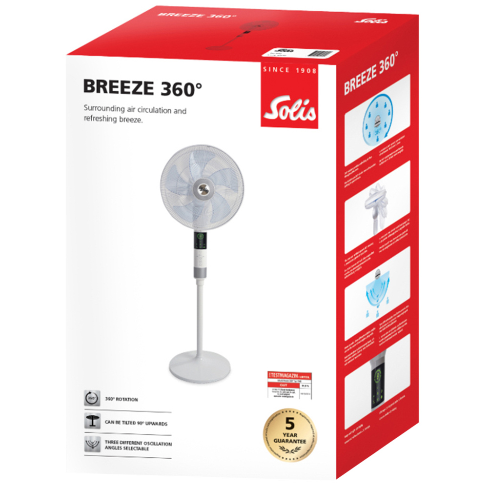 Solis Breeze 360 White Pedestal Fan 55 inch Image 8
