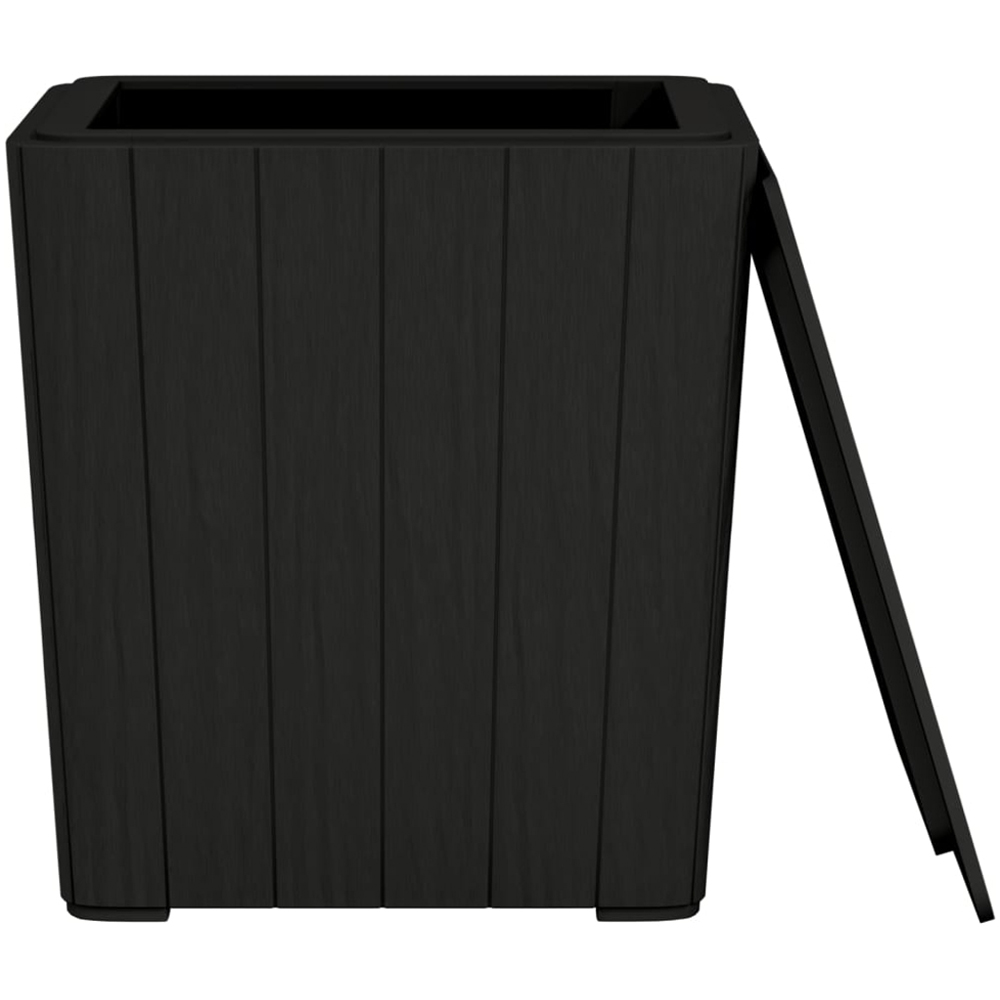 vidaXL Black Polypropylene Garden Table with Storage and Removable Lid Image 4