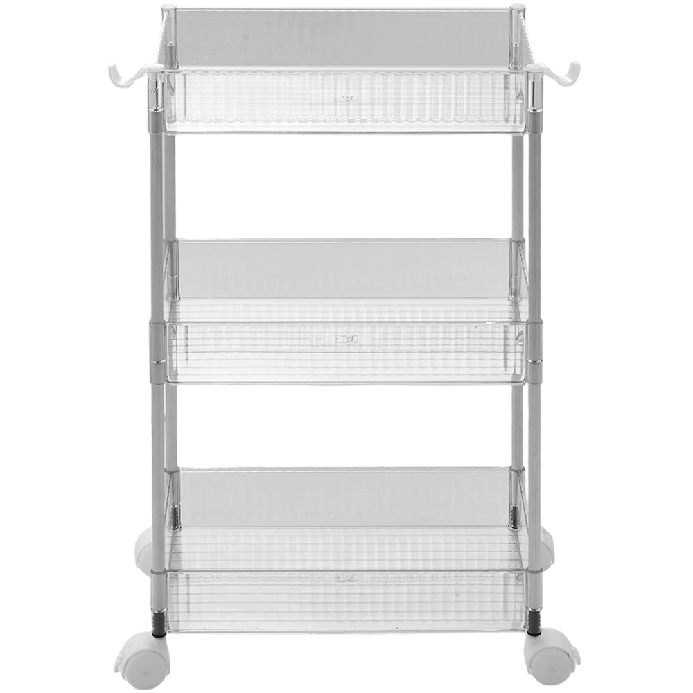 Living and Home 3-Tier Clear Storage Cart Image 2