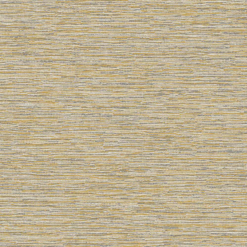 Grandeco Striped Velvet Weave Yellow Mica Wallpaper Image 1