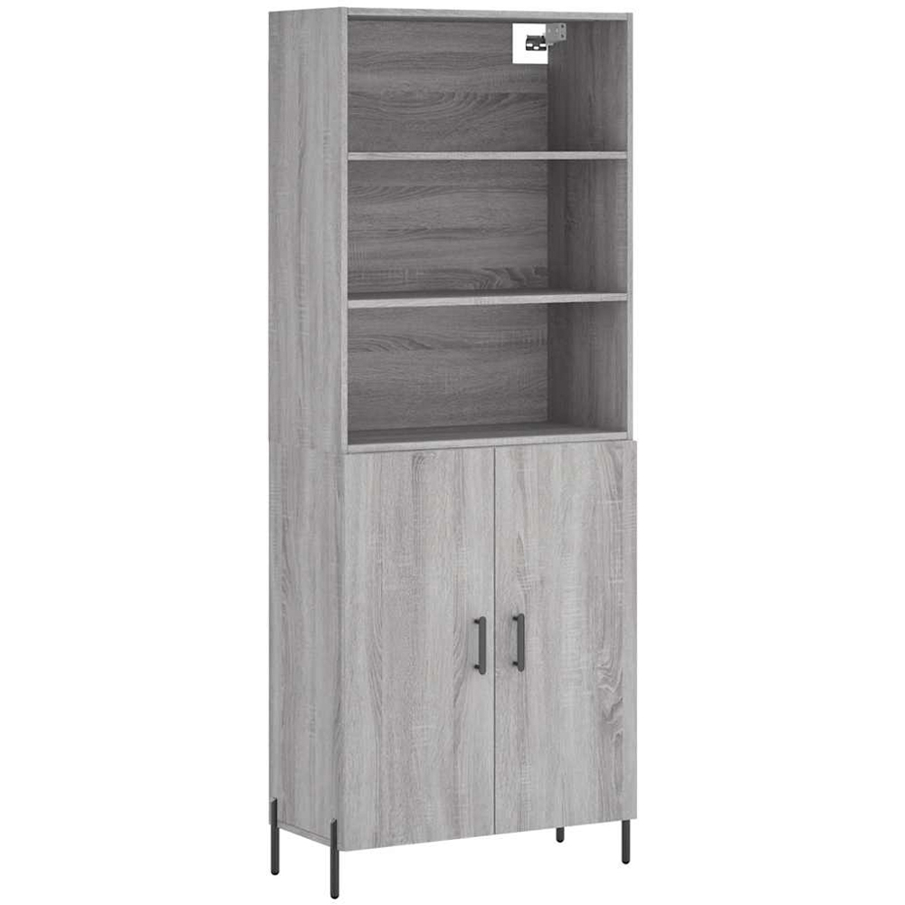 vidaXL 2 Door 3 Shelf Grey Sonoma Tall Highboard Image 2