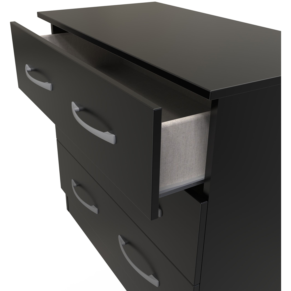 Crowndale Avon 3 Drawer Matt Black Chest of Drawers Ready Assembled Image 6