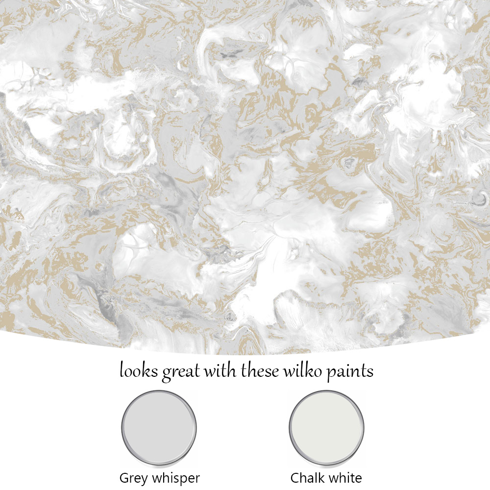 Muriva Elixir Marble Grey and Gold Wallpaper Image 5