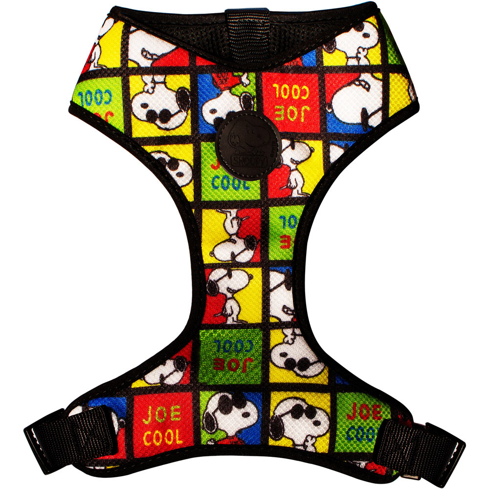 Snoopy Medium Black Joe Cool Mesh Dog Harness Image 1