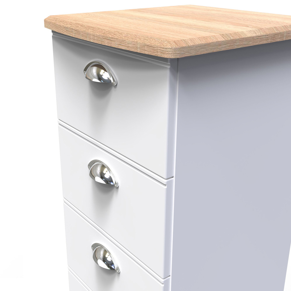 Crowndale Victoria 5 Drawer White Ash and Oak Chest of Drawers Image 5