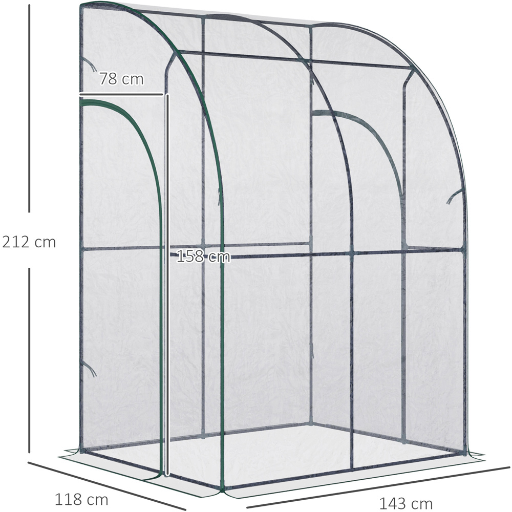 Outsunny Clear PVC 4.7 x 3.9ft Walk In Zip Up Greenhouse Image 6
