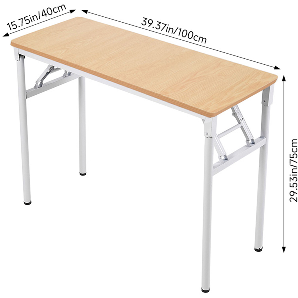 Living and Home Metal Frame Foldable Laptop Desk Natural Image 9