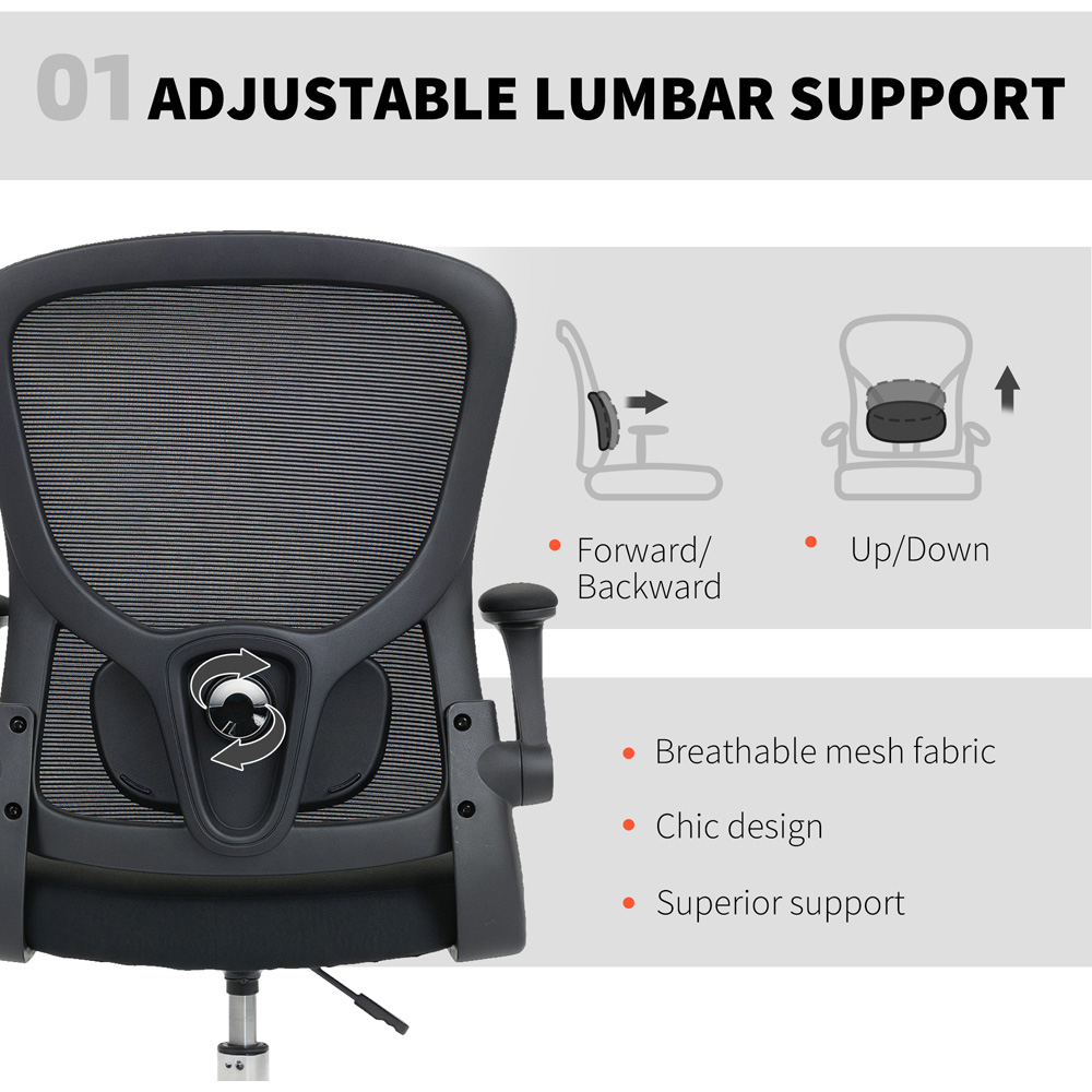 Portland Black Height Adjustable Swivel Draughtsman Chair with Lumbar Support Image 7