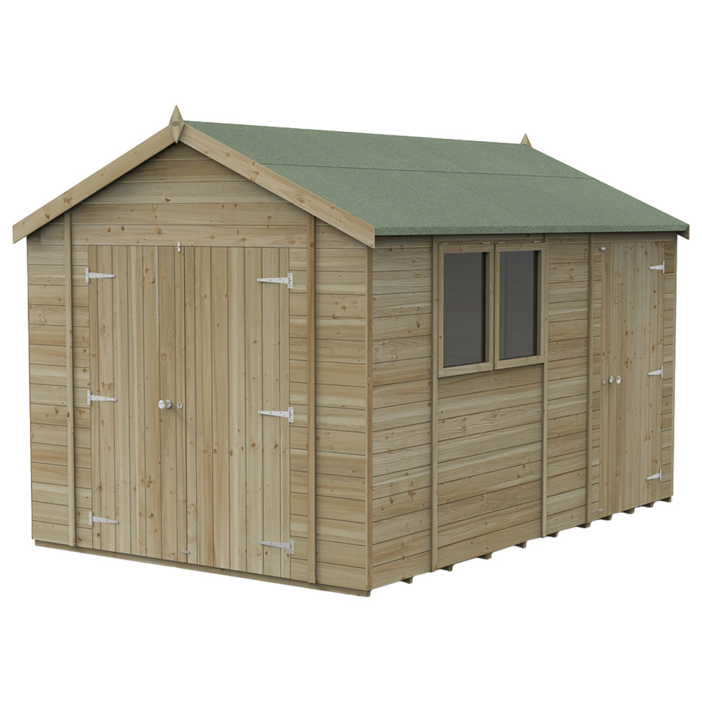 Forest Garden Timberdale 12 x 8ft Double Door Combo Apex Wooden Shed Image 1