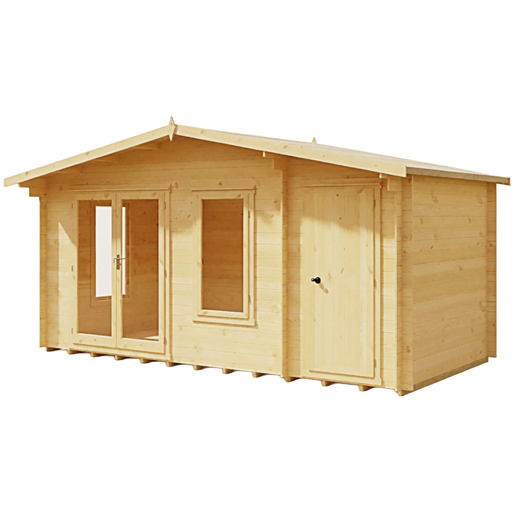 Shire Bourne 16 x 8ft Apex Garden Log Cabin Image 1