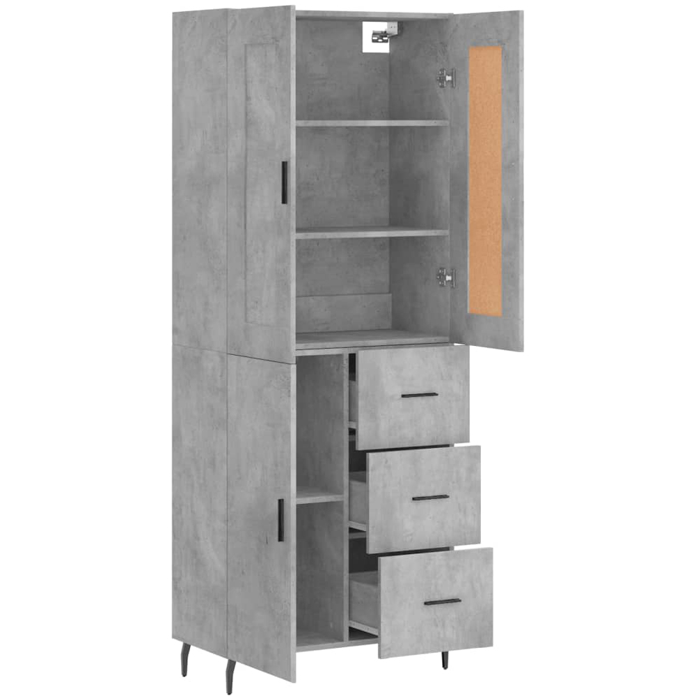 vidaXL 4 Door Grey Highboard Image 3