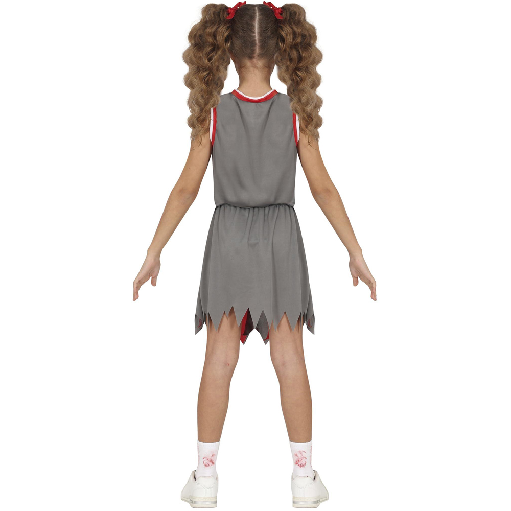 Fiestas Guirca Zombie Cheerleader Grey and Red Halloween Costume 10 to 12 Years Image 2