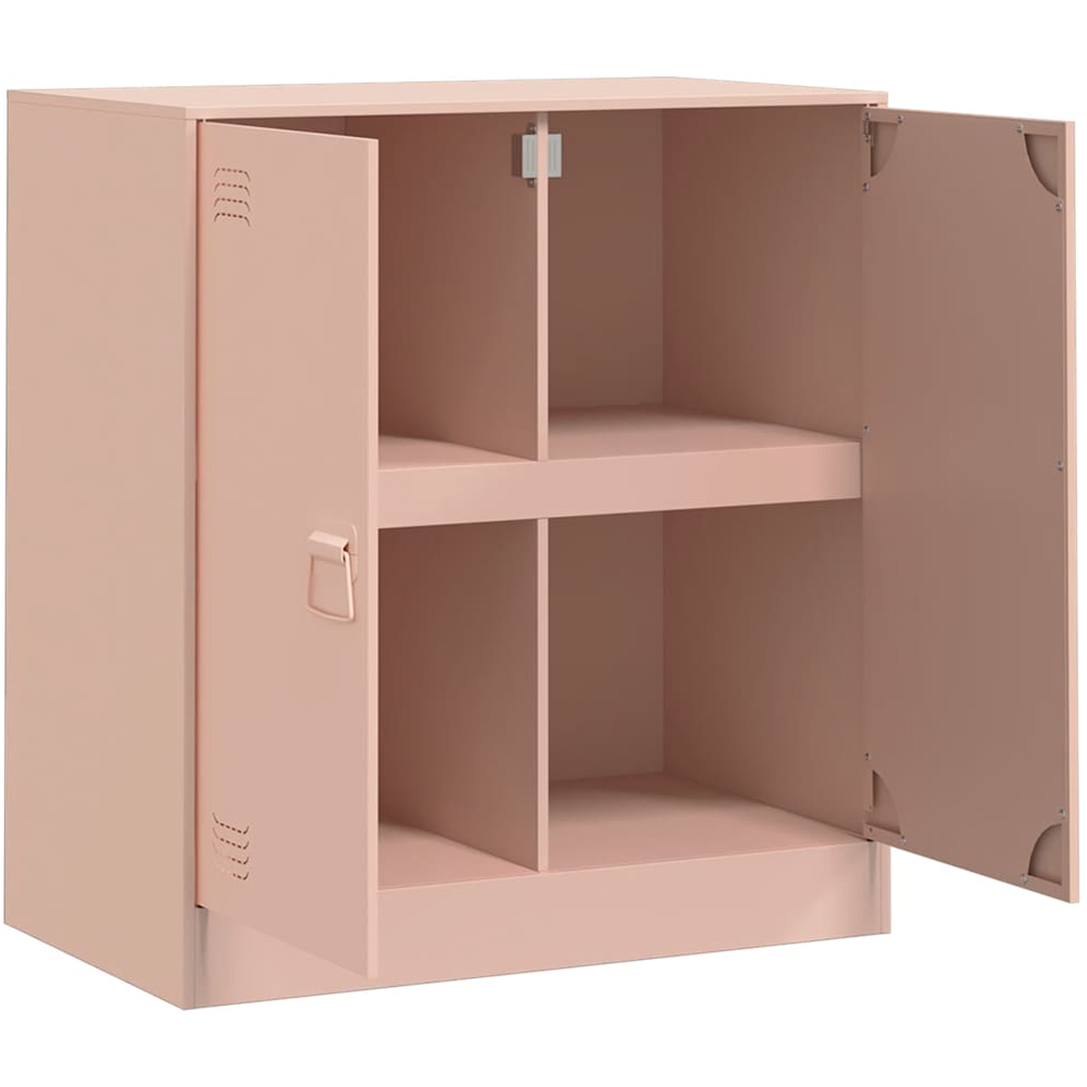 vidaXL 2 Door Pink Steel Sideboard Image 4