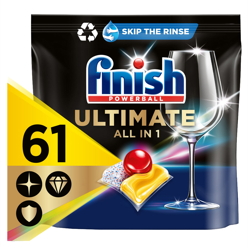 Finish Ultimate All-in-One Lemon Dishwasher Tablets 61 Pack Image 2