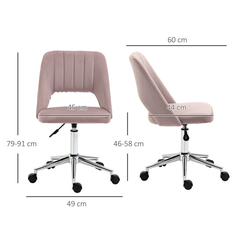 Portland Pink Scallop Mid-Back Swivel Office Chair Image 9