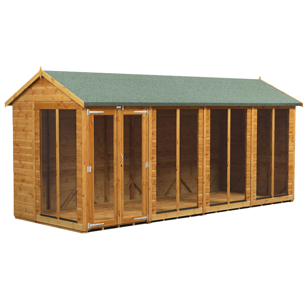 Power Sheds 16 x 6ft Double Door Apex Traditional Summerhouse Image 1
