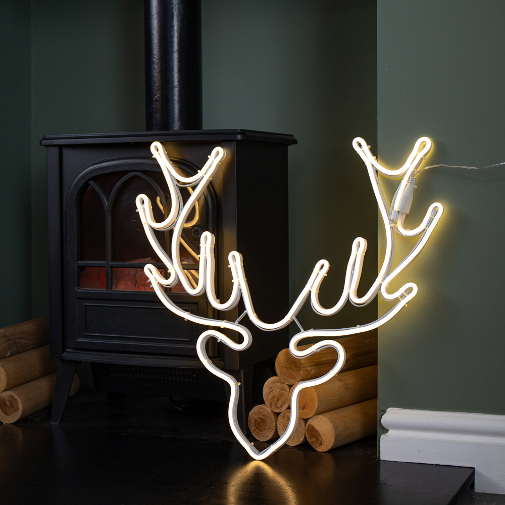 Samuel Alexander 392 Warm White LED Neon Flex Reindeer Head Christmas Decoration 58cm Image 2