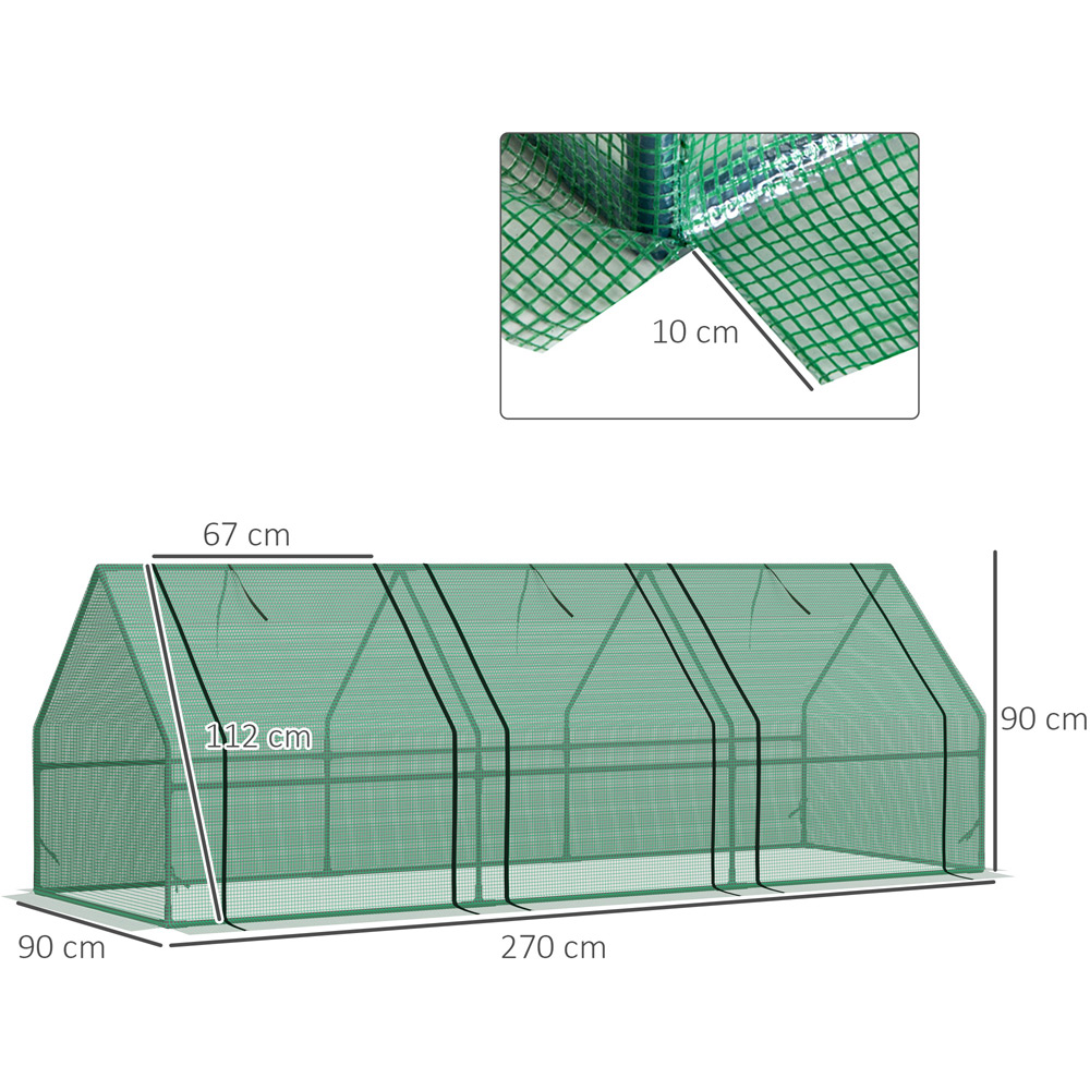 Outsunny Green PVC 3 x 8.9ft Polytunnel Greenhouse Image 6