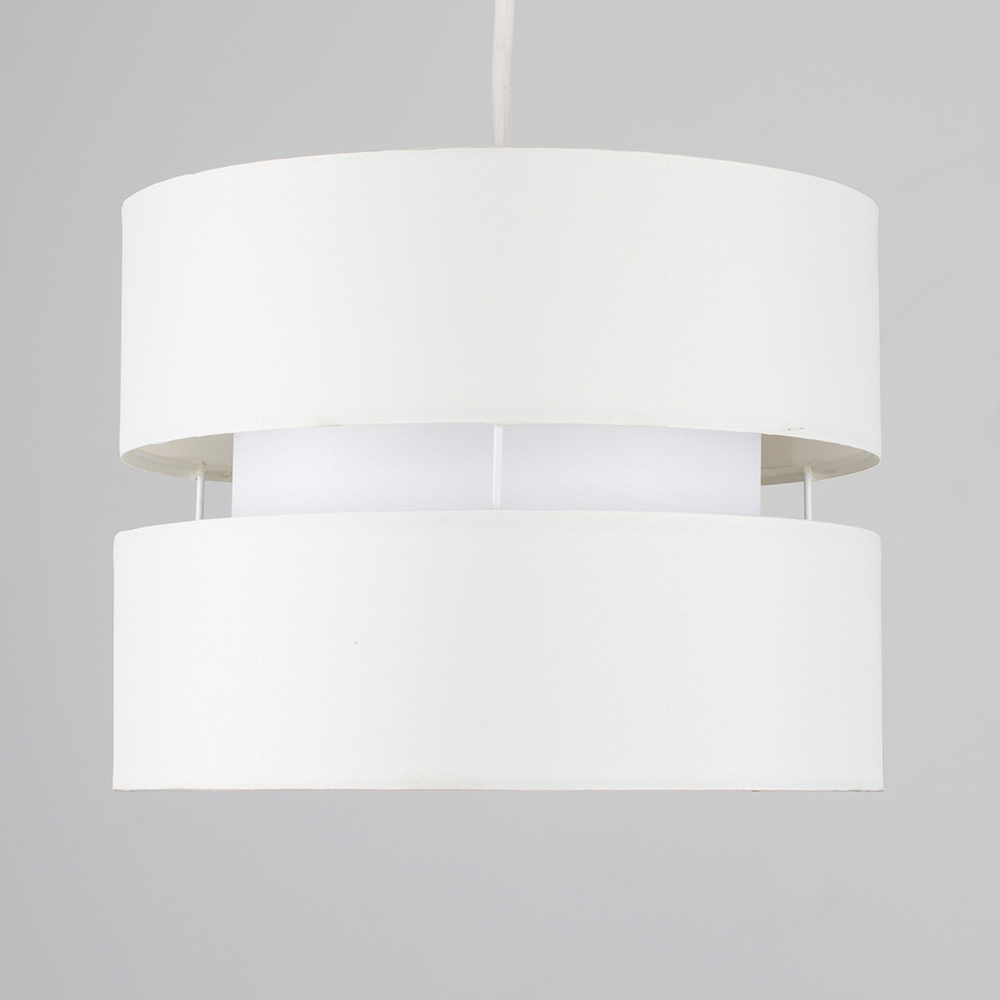 ValueLights Sophia 2 Tier Cream Ceiling Light Shade Small Image 3