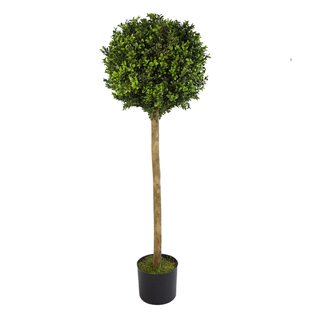 Leaf Boxwood Buxus Ball Topiary Artificial Tree Pot 4ft Image 2