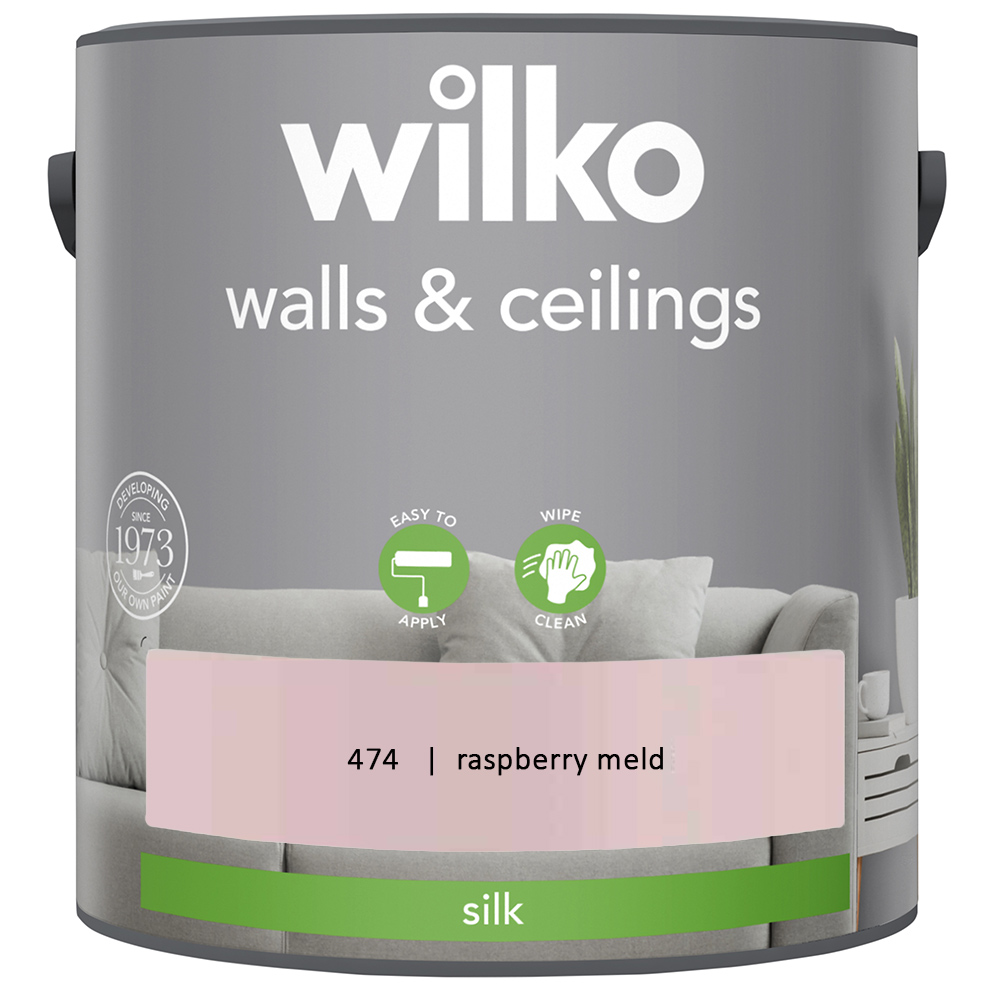 Wilko Walls & Ceilings Raspberry Meld Silk Emulsion Paint 2.5L Image 2