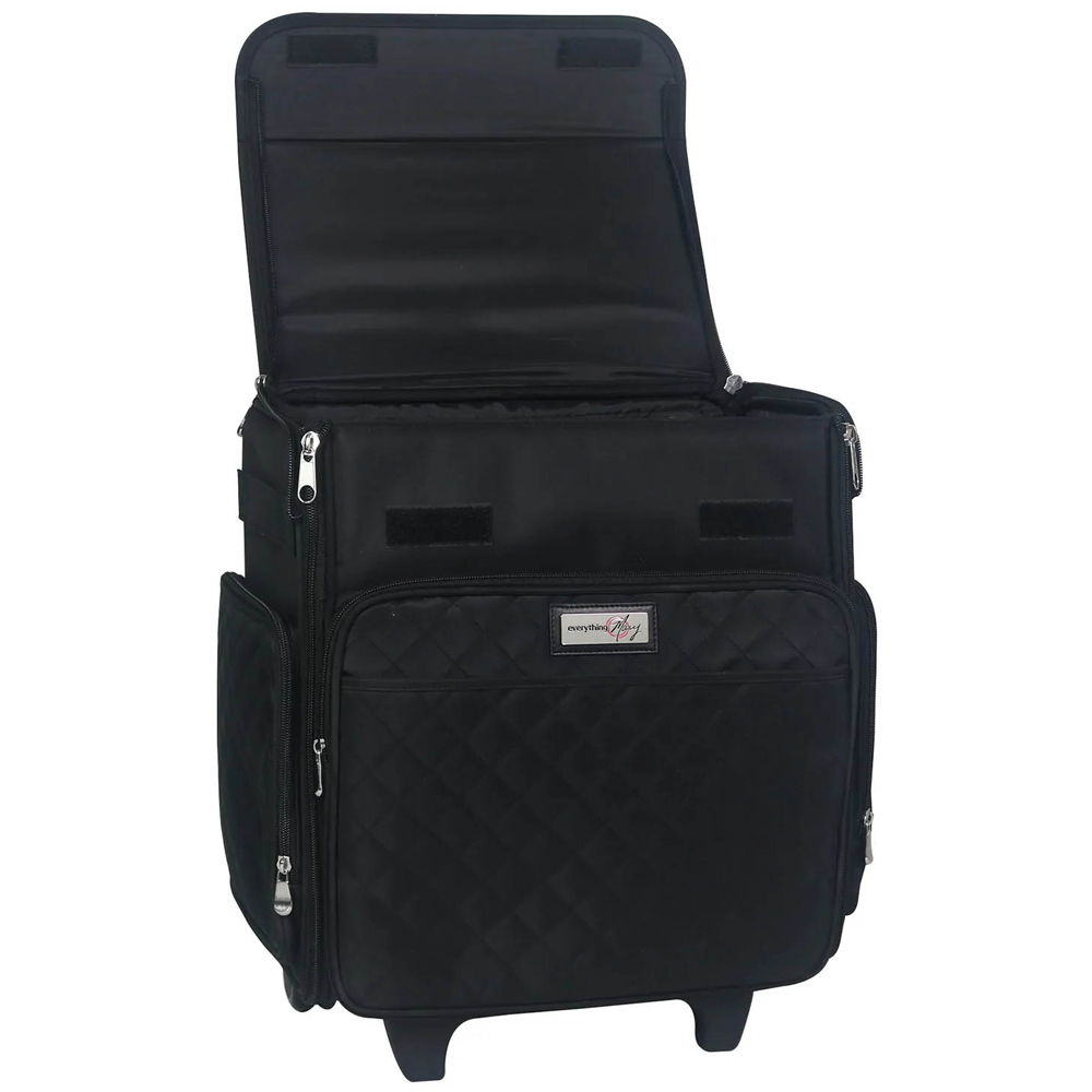 Everything Mary EVM12790-1 Black Collapsible Quilted Craft Trolley Bag 36.2 x 22.2 x 39.4cm Image 4