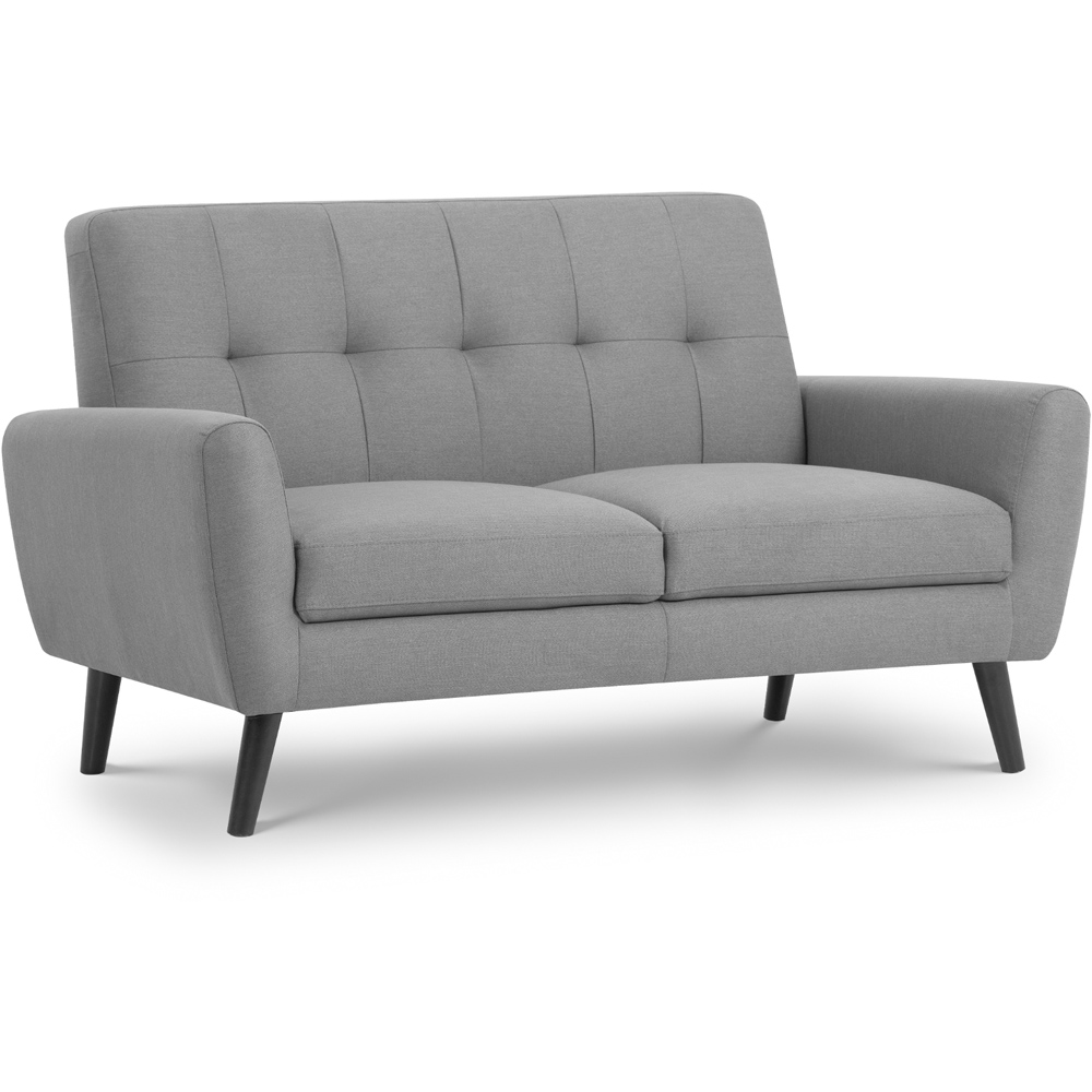 Julian Bowen Monza 2 Seater Grey Compact Retro Sofa Image 2