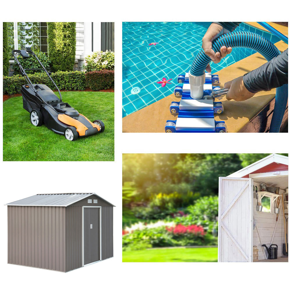 Outsunny Roofed Metal Storage Shed Image 7