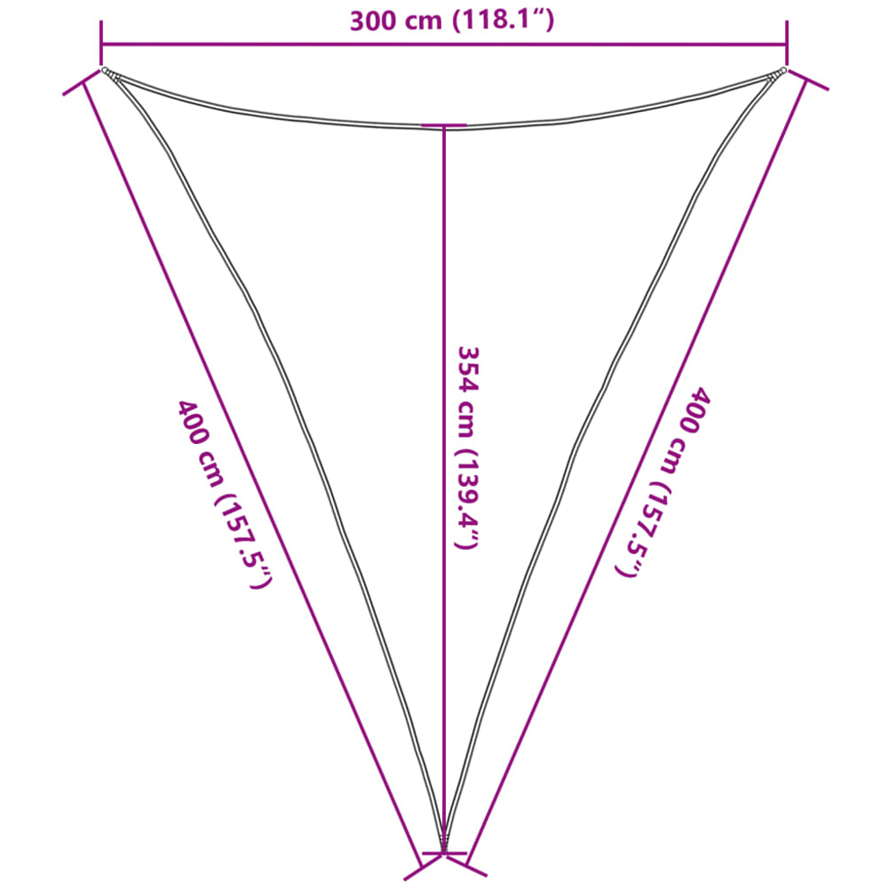 vidaXL Yellow Triangular Sun Shade Sail 3 x 4 x 4m Image 8