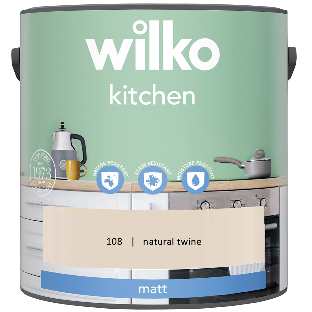 Wilko Kitchen Natural Twine Matt Emulsion Paint 2.5L Image 2