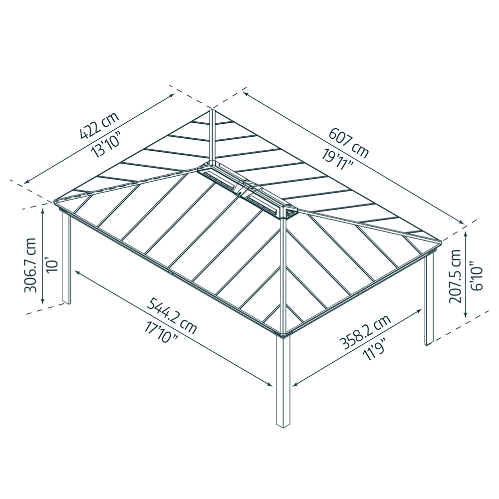 Palram Canopia Colorado Grey Double Carport 14 x 20ft Image 3