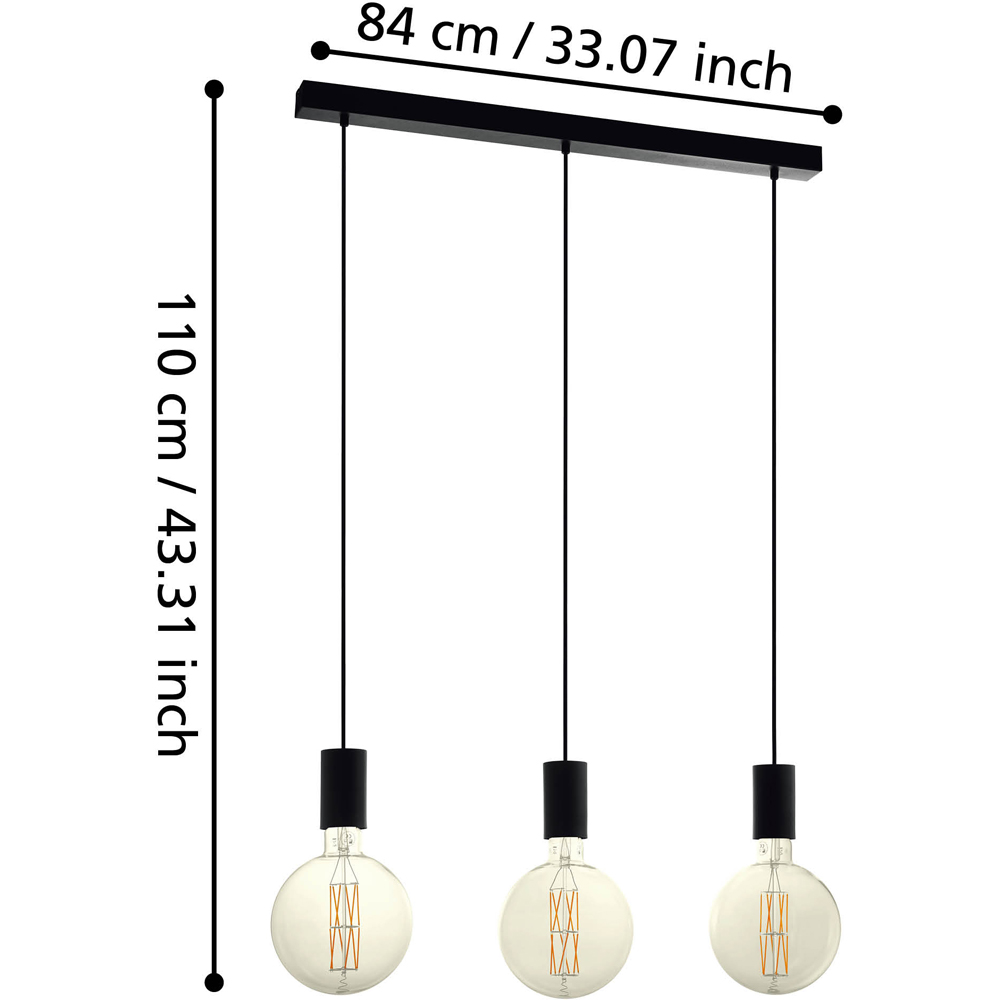 EGLO Pozueta Black Linear Pendant Light Image 4
