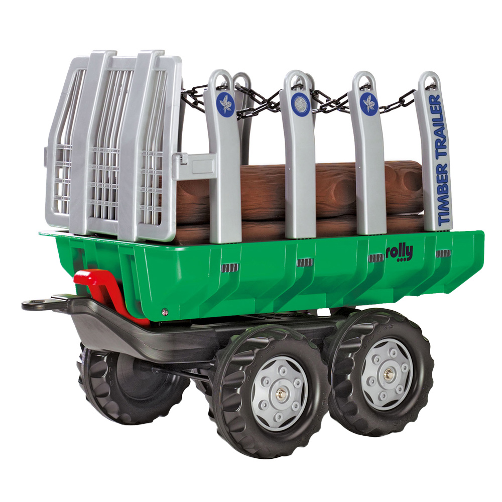Robbie Toys Green Rolly Timber Trailer with 5 Logs Image 1