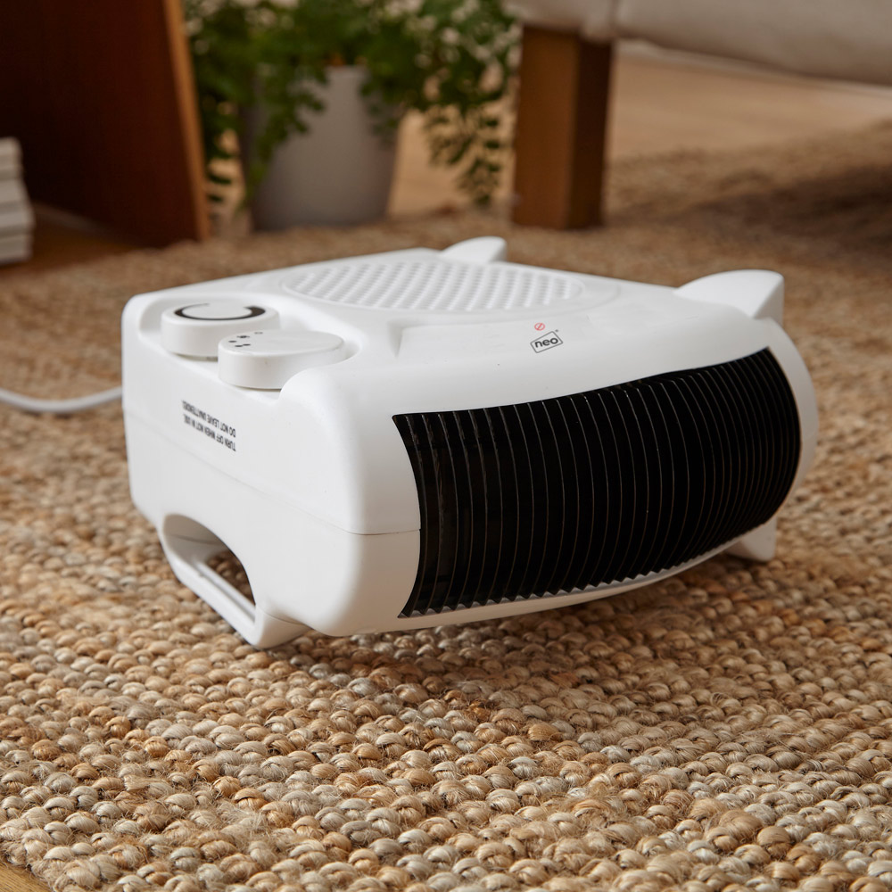 Neo White Electric Fan Heater or Upright 2000W Image 4